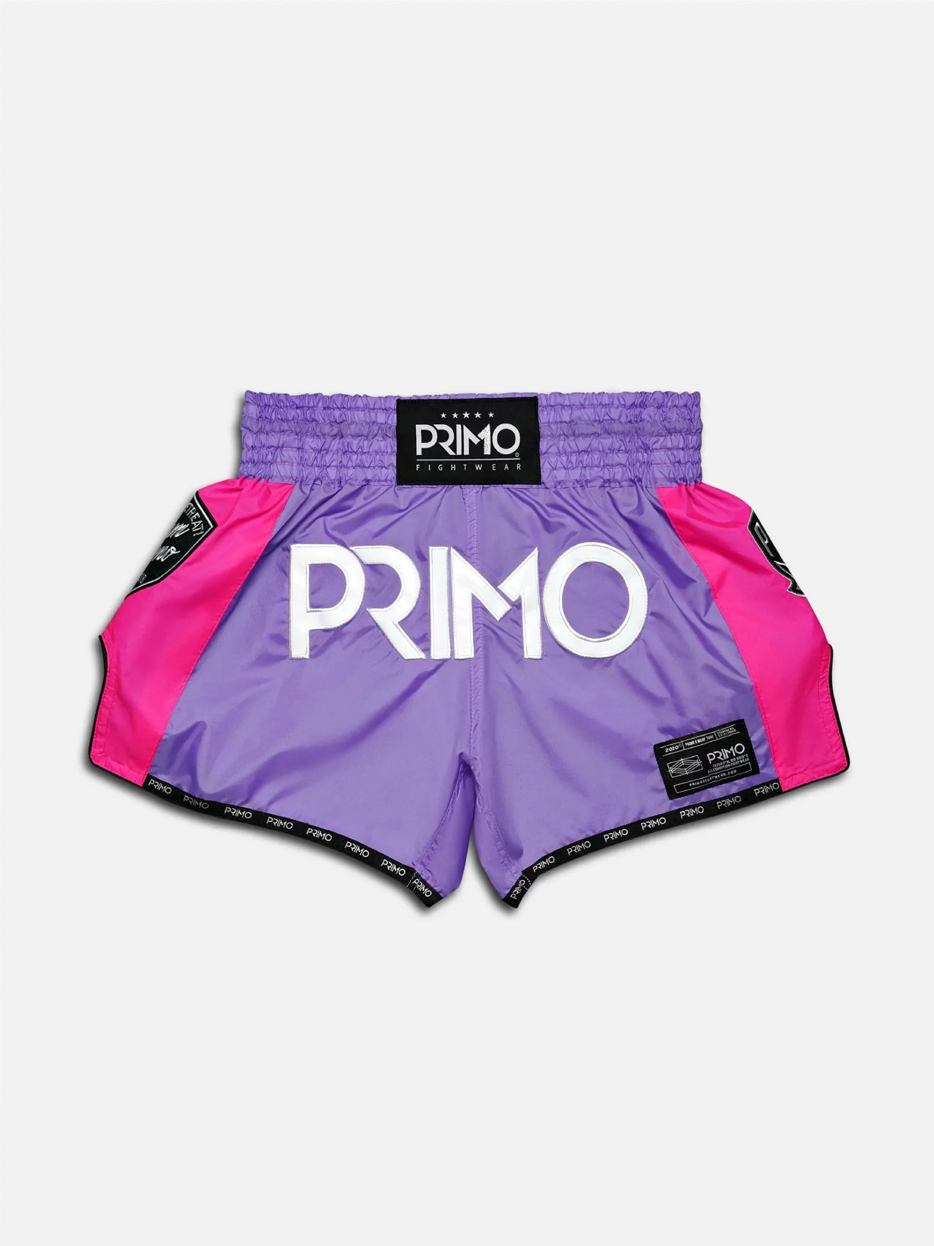 primo-fight-wear-official-muay-thai-shorts-super-nylon-purple-rain-67222517645540 Shorts Muay Thai - Super Nylon - Purple Rain - Imagen 1
